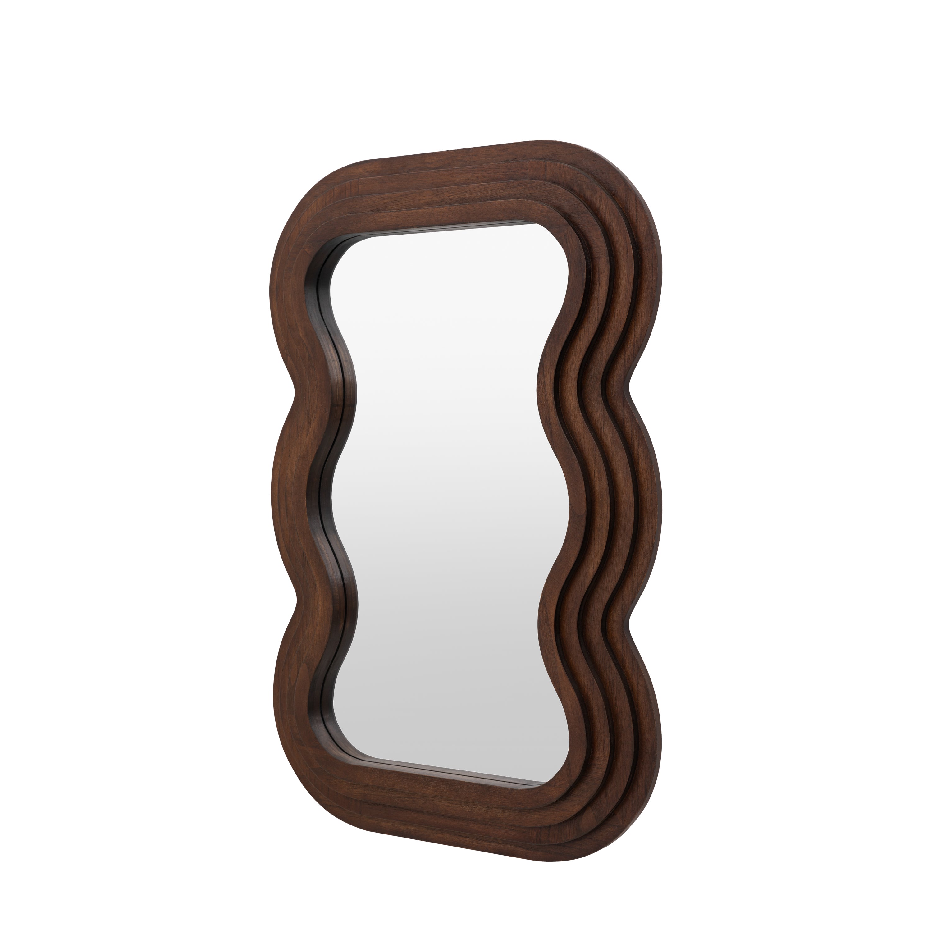 Nebo Wavy Warm Brown Wall Mirror